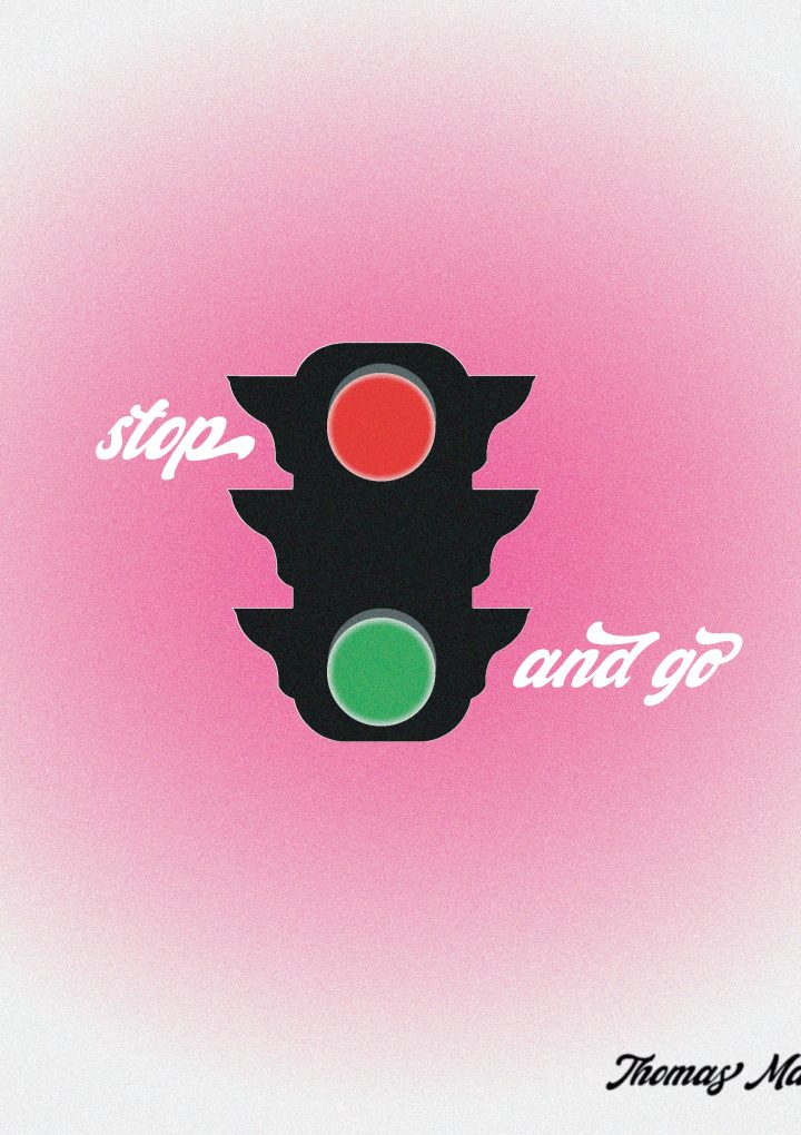 ‘Stop and Go’ from ‘Thomas Maxwell’  represents the complicated emotions and the pushing and pulling of emotions
